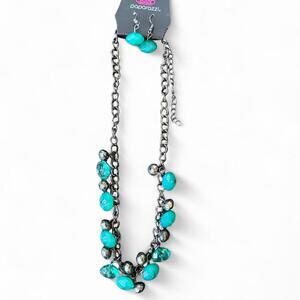 Paparazzi blue and silver necklace